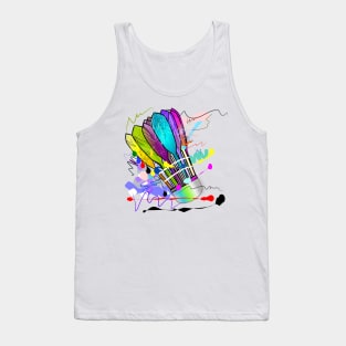 Ball badminton sport art action line Tank Top